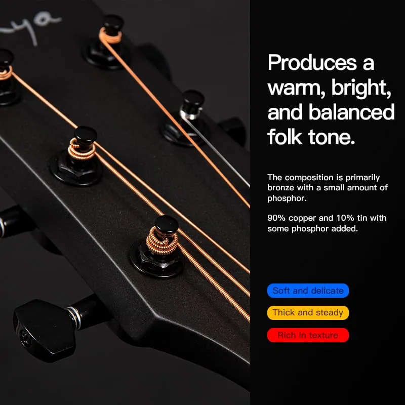 Enya EG6 corde chitarra acustica 12-53 bronzo fosforoso