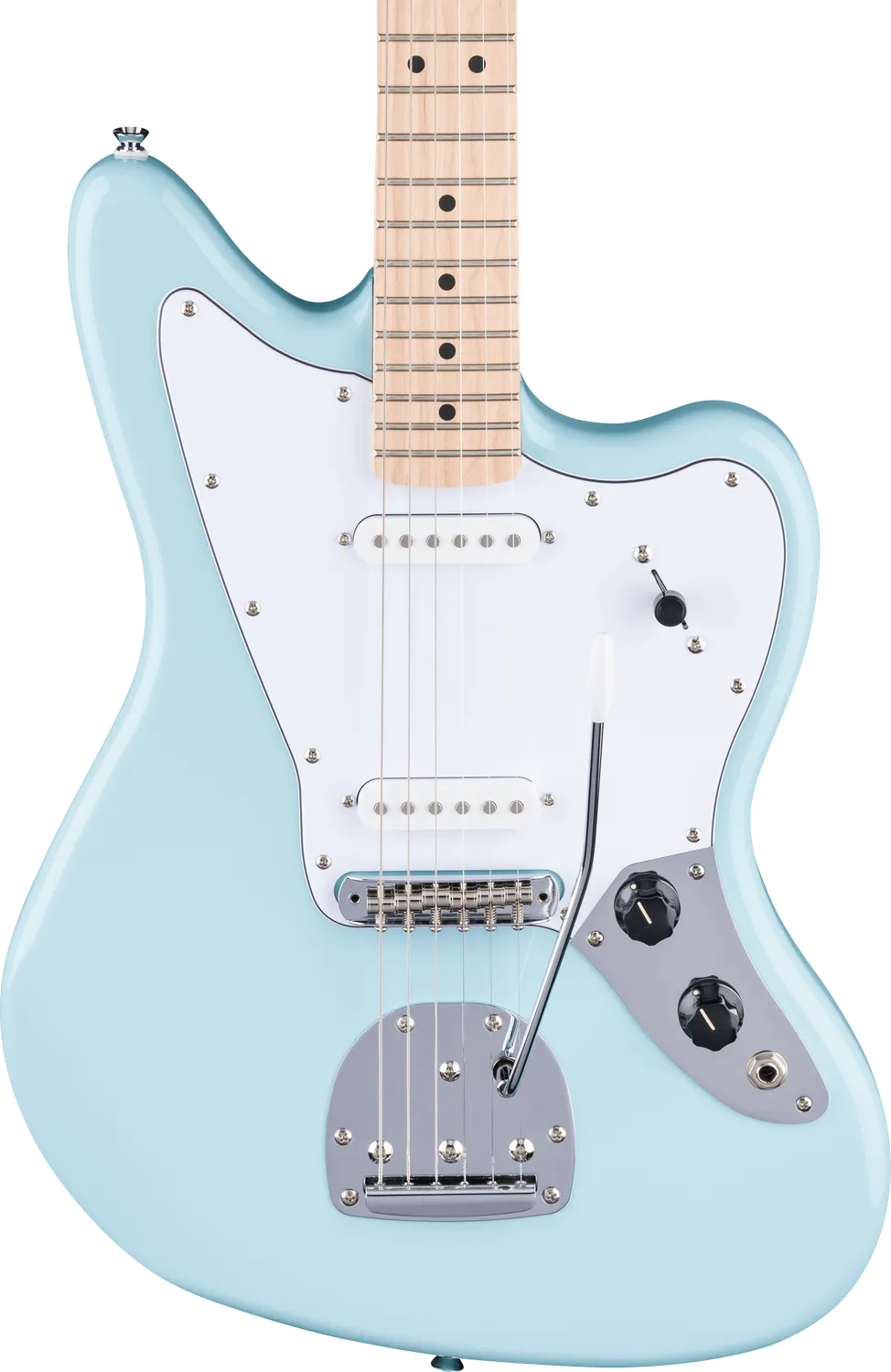 Squier Affinity Jaguar chitarra elettrica Daphne Blue scala corta