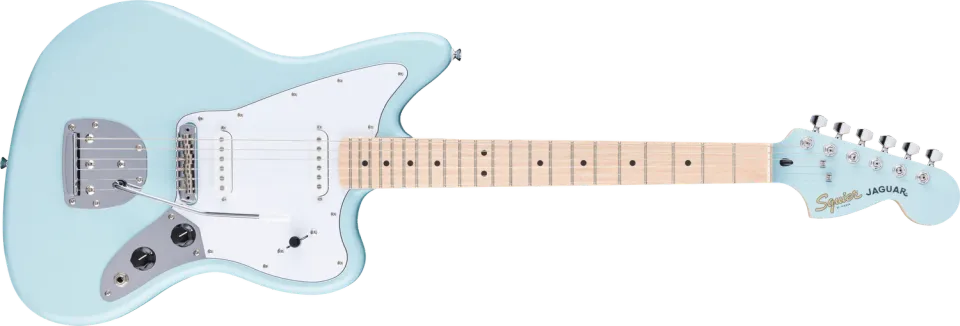 Squier Affinity Jaguar chitarra elettrica Daphne Blue scala corta
