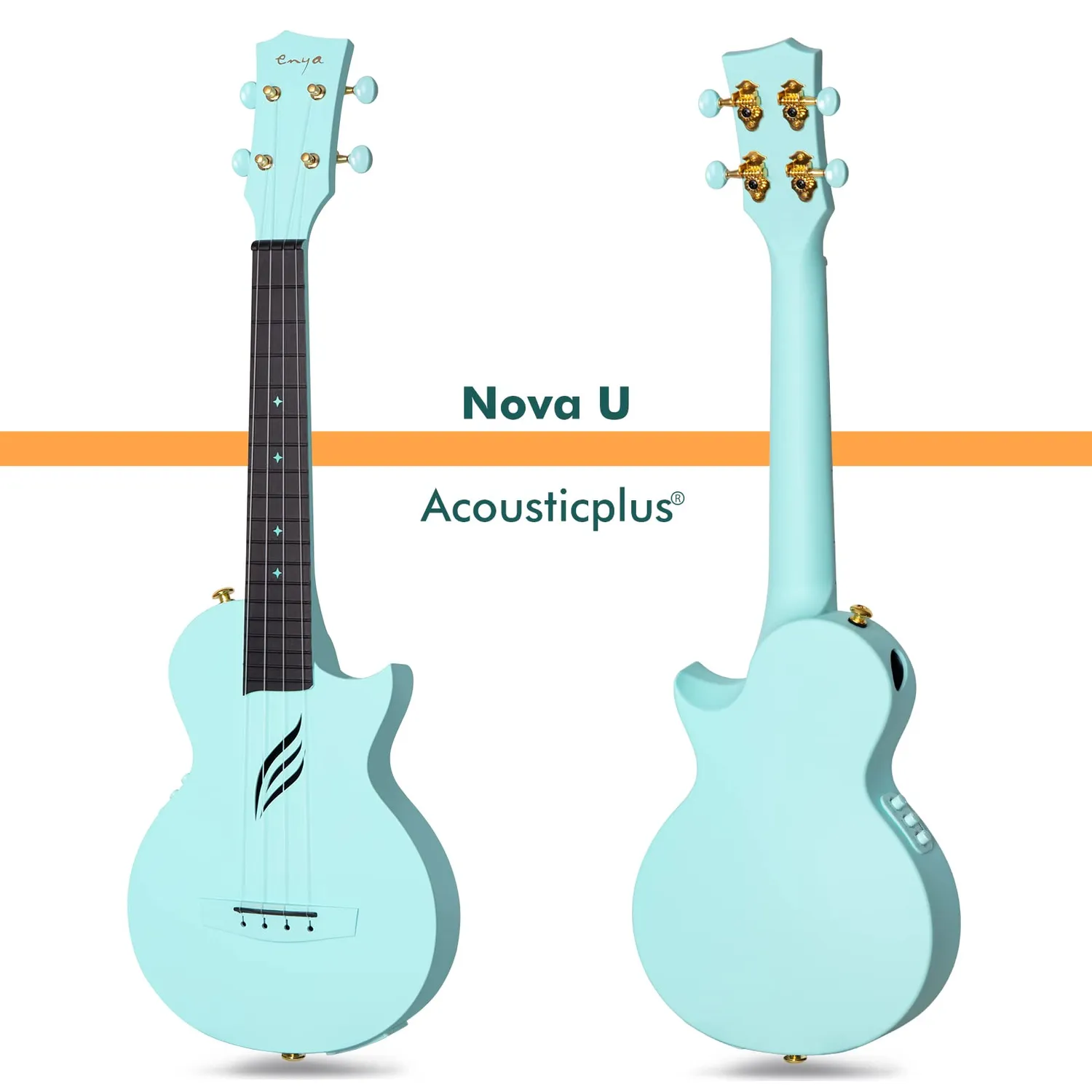 Enya Nova U/BL EQ ukulele concerto blu elettrico kit