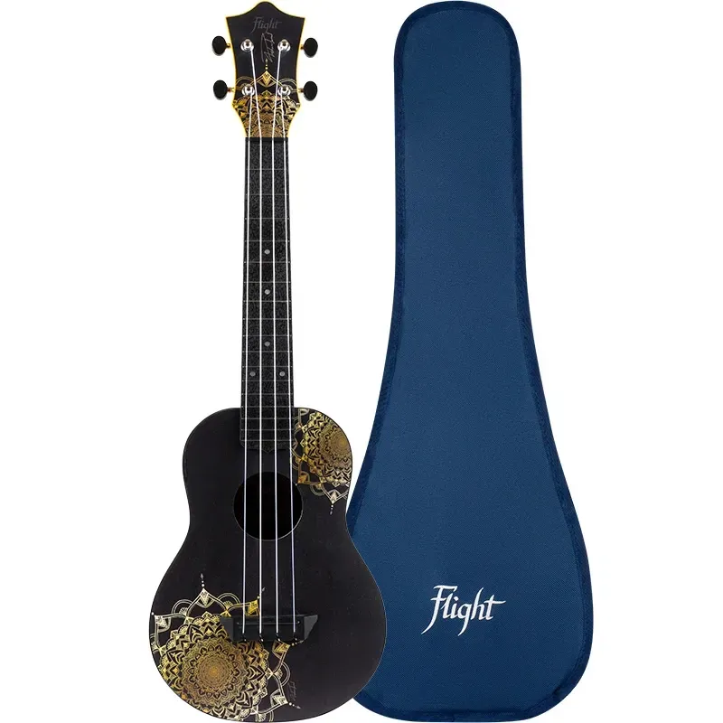 Flight Travel TUC-40 GD Mandala ukulele concerto nero oro da viaggio