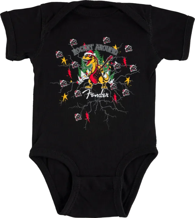 Fender Rockin Around tutina neonato dinosauro nero 0-3 mesi