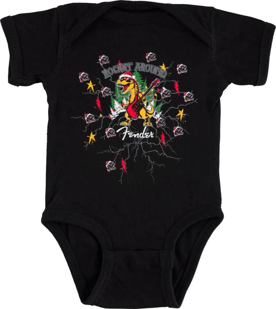Fender Rockin Around tutina neonato dinosauro nero 0-3 mesi