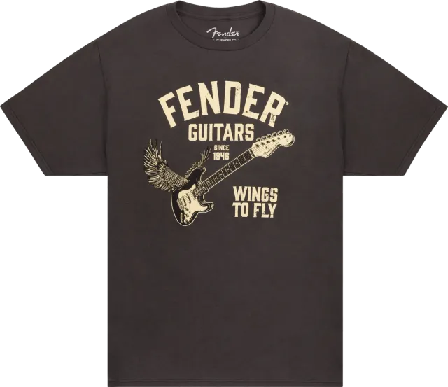Fender Wings To Fly t-shirt nera Vintage Black