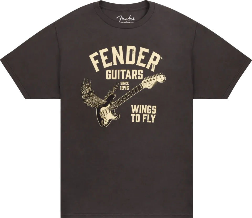 Fender Wings To Fly t-shirt nera Vintage Black