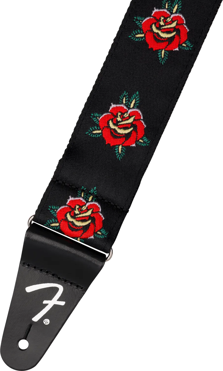 Fender Rose tracolla chitarra 2 pollici rossa fiori
