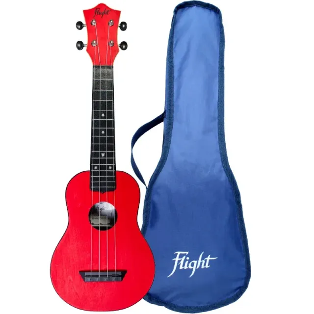 Flight TUS35 Red ukulele soprano da viaggio rosso plastica