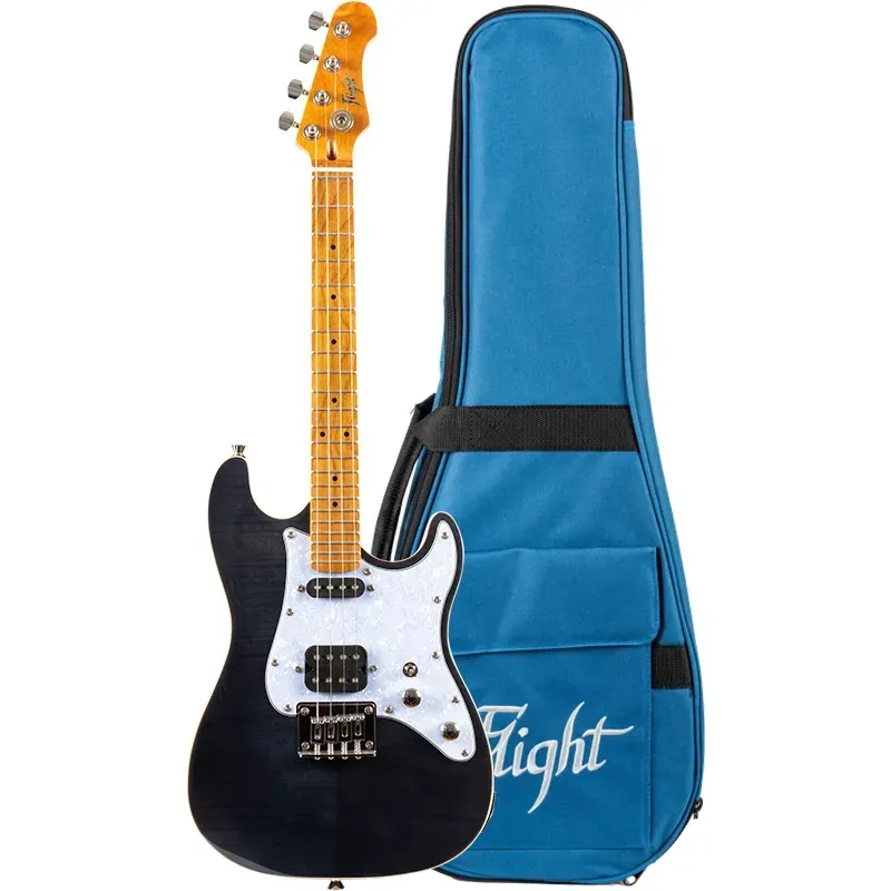 Flight Pathfinder ukulele tenore elettrico nero solid body