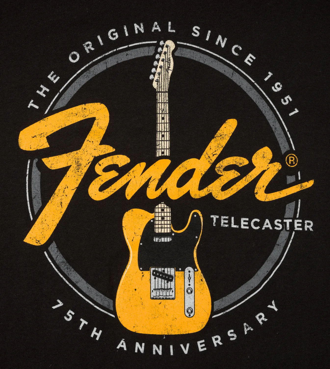 Fender Telecaster 75th Tele Tee maglietta nera cotone