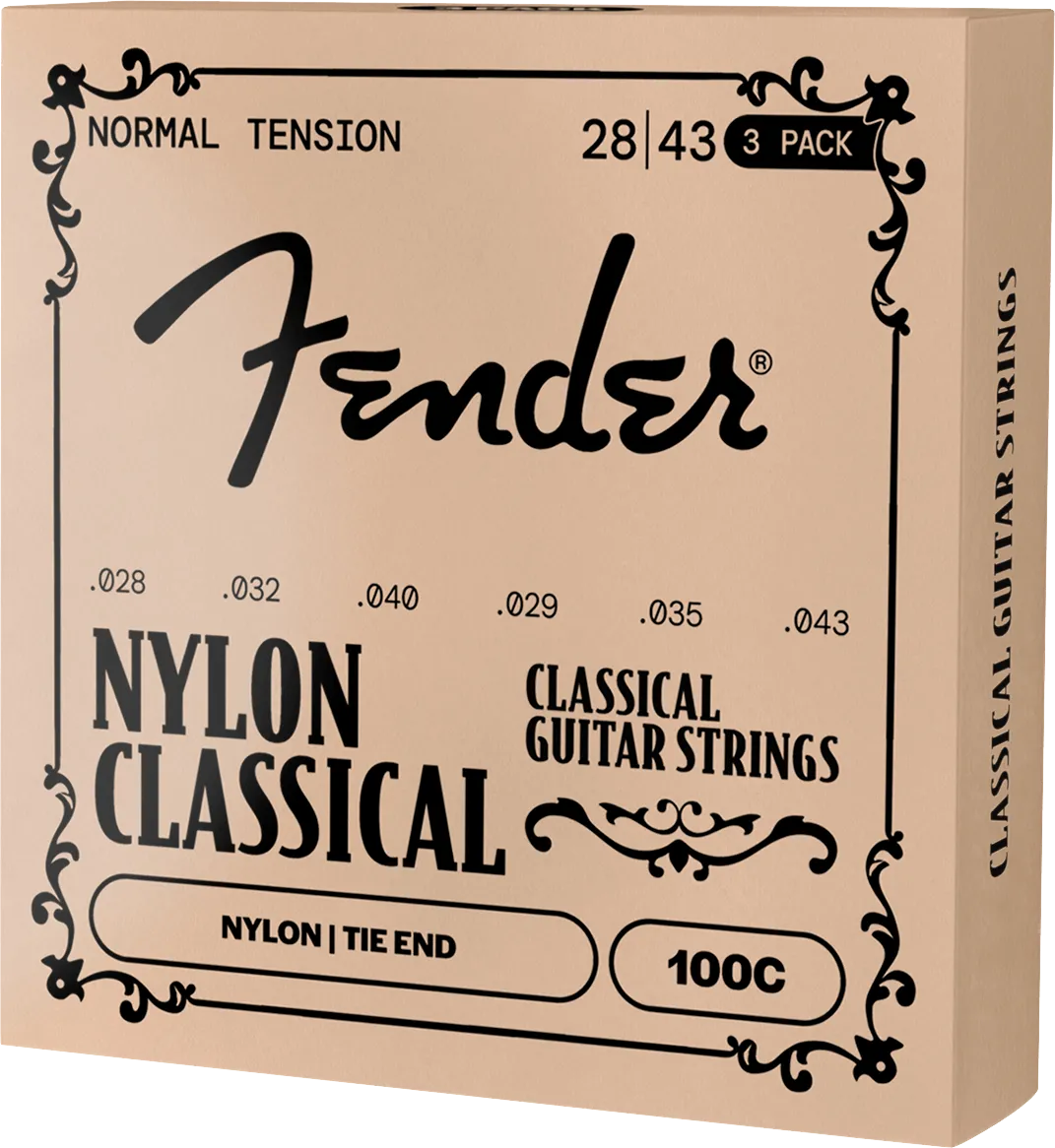 Fender 100 corde chitarra classica 3-pack tie-end nylon
