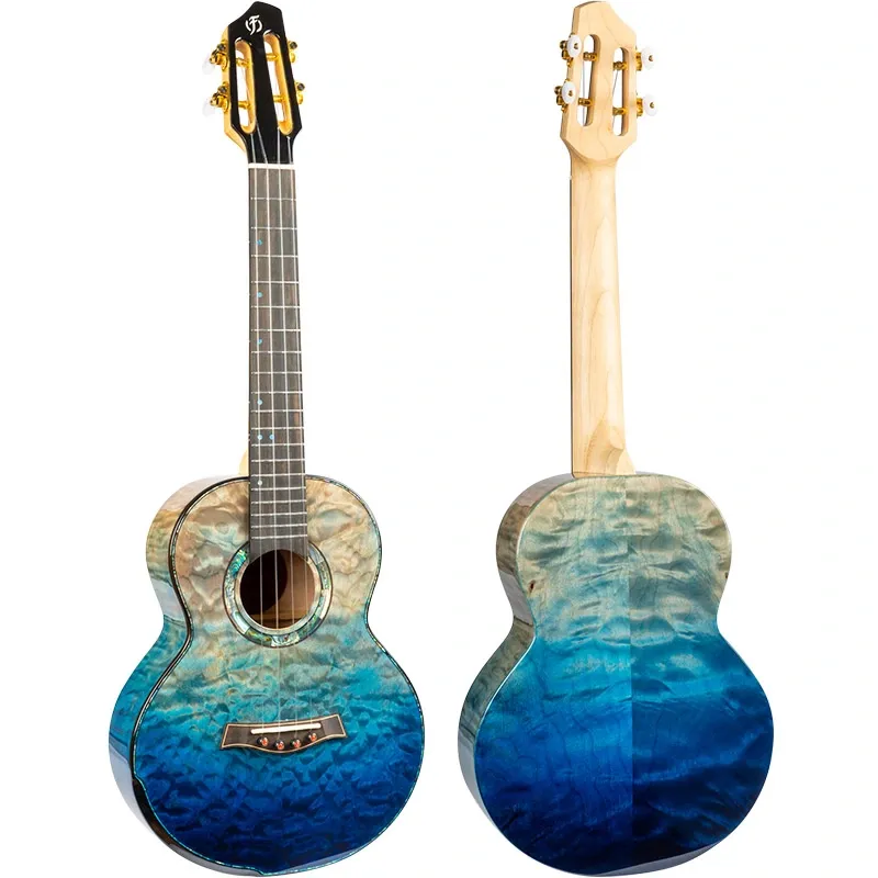Flight A10 QM Faded Blue ukulele tenore acero