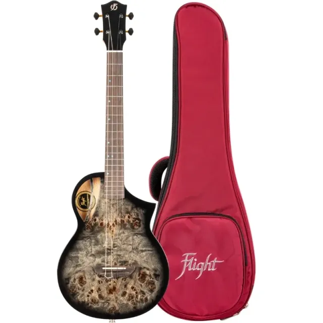 Flight Aviator Galaxy BR CE ukulele baritono elettroacustico top pioppo