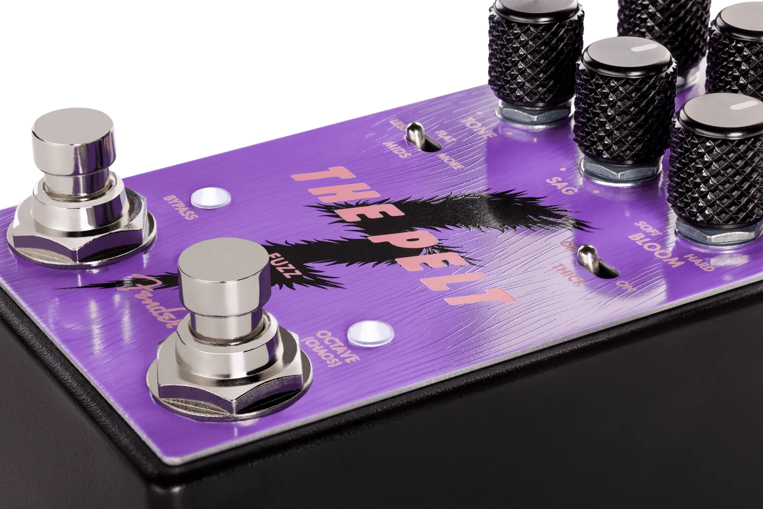 Fender Pelt V2 pedale fuzz viola silicon con octave e blend
