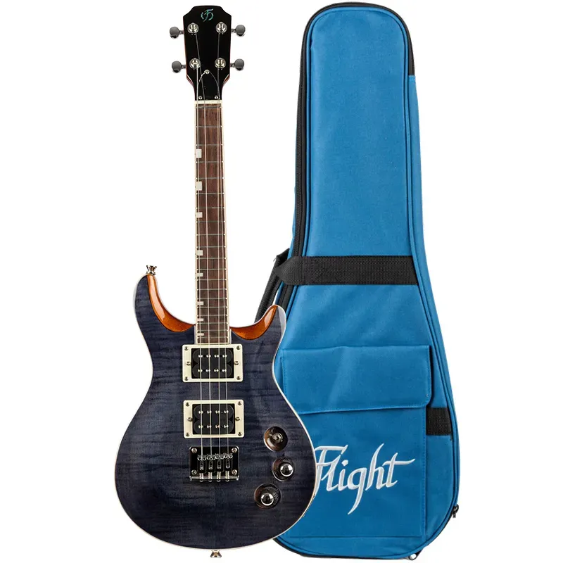 Flight Rock Vanguard ukulele elettrico tenore nero trasparente