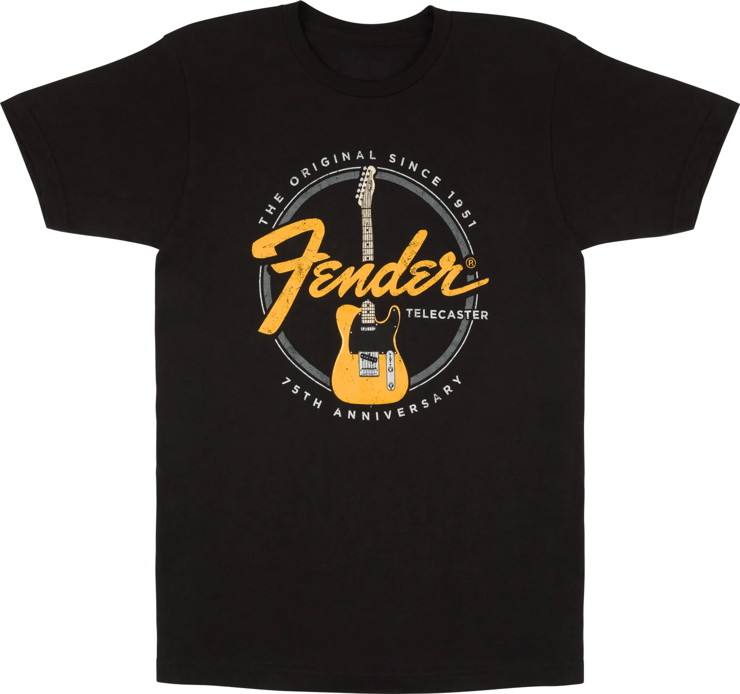 Fender Telecaster 75th Tele Tee maglietta nera cotone