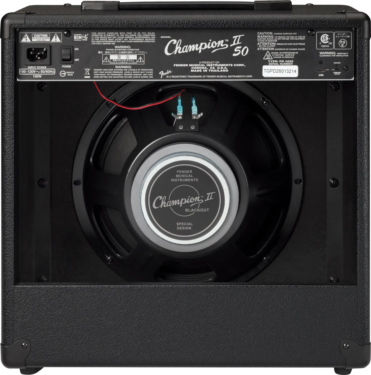 Fender Champion II 50 amplificatore chitarra nero 50W