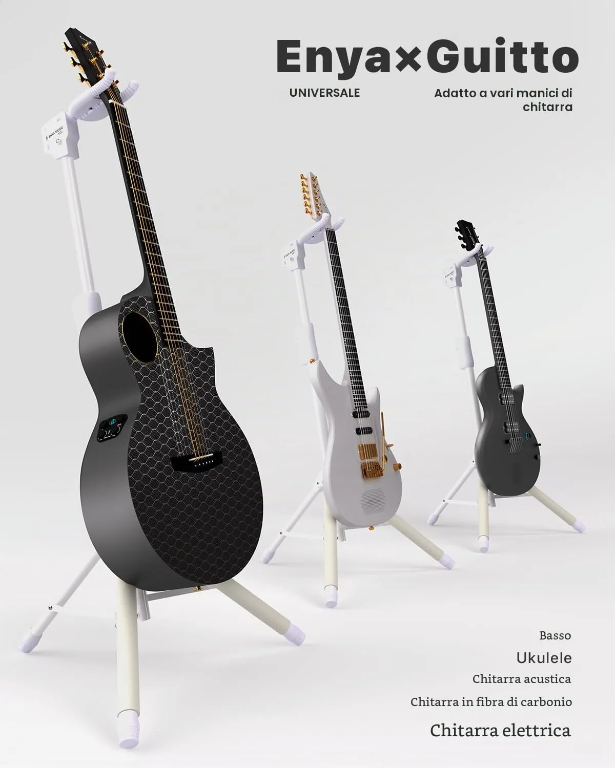 Enya EGS1 supporto chitarra acciaio auto-lock