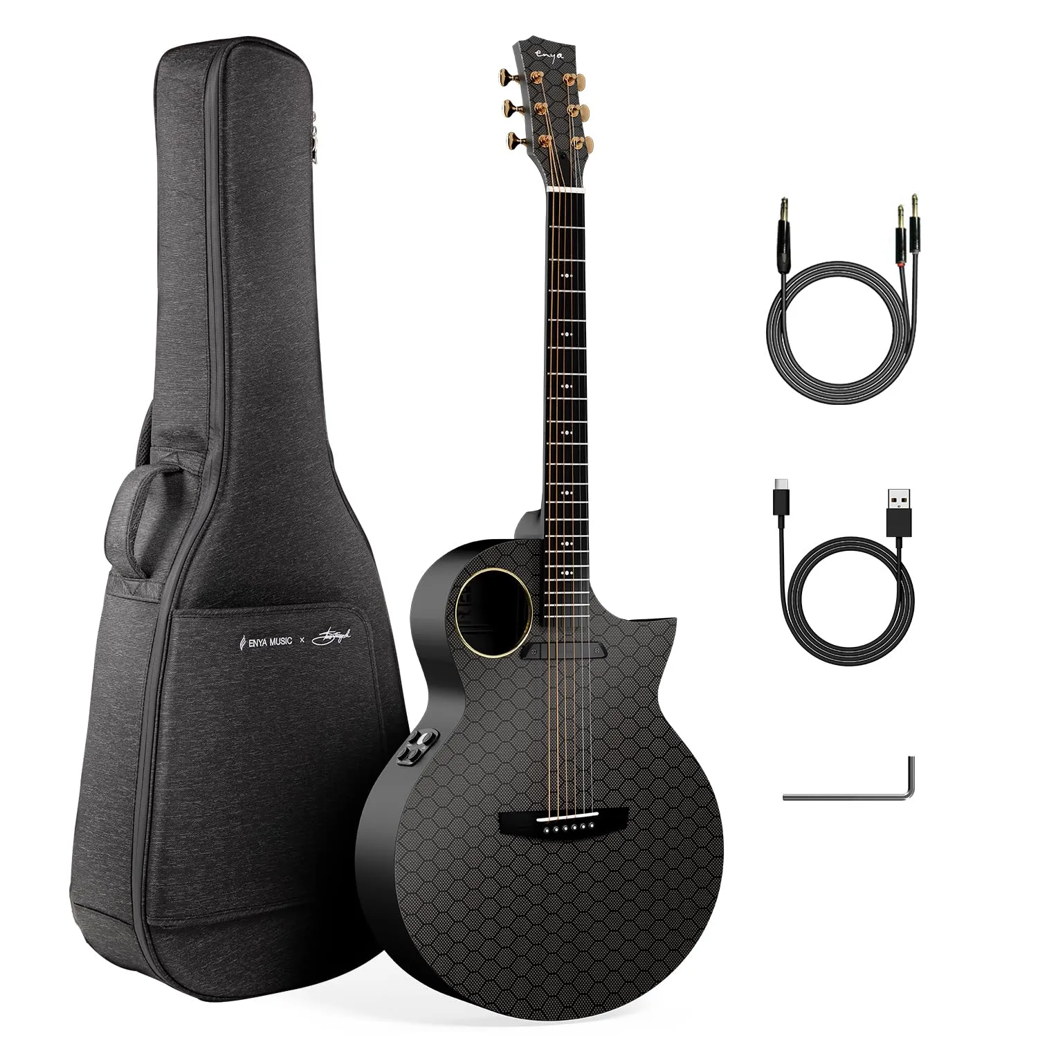 Enya X3 Pro Mini chitarra elettroacustica 36'' fibra carbonio