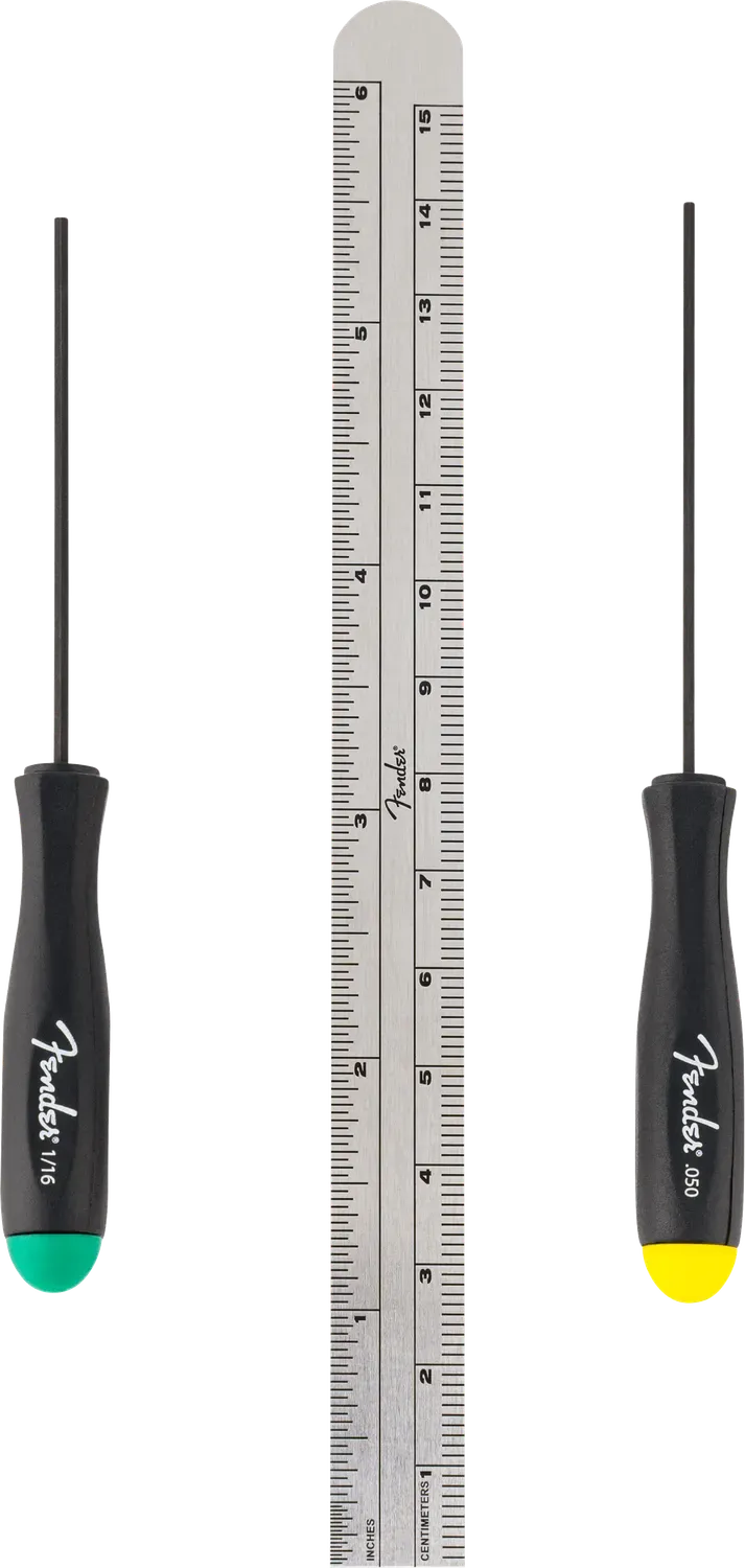 Fender set chiavi righello setup chitarra acciaio 3 pezzi