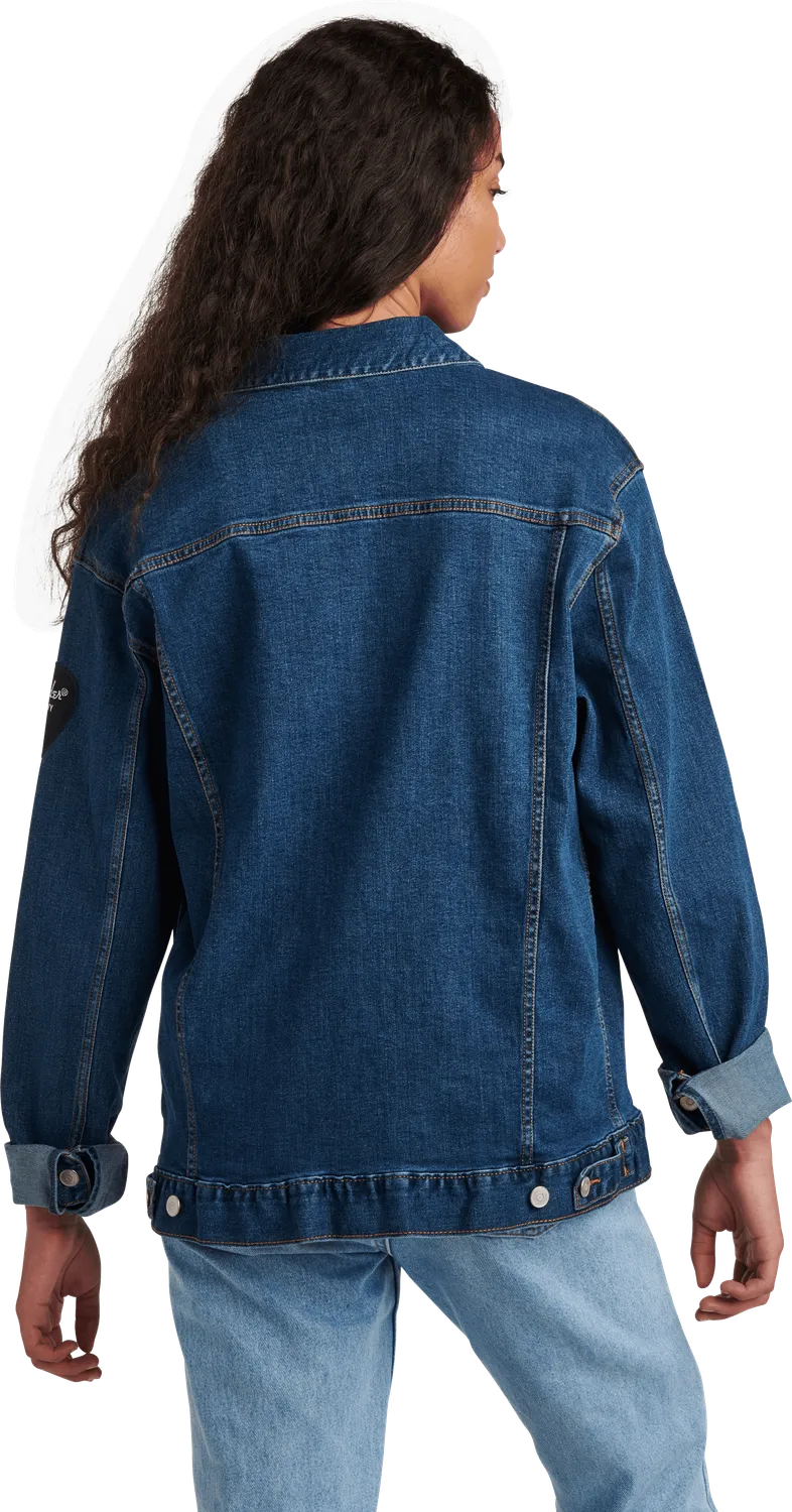 Fender Jean Jacket giubbotto jeans blu patch taglia S