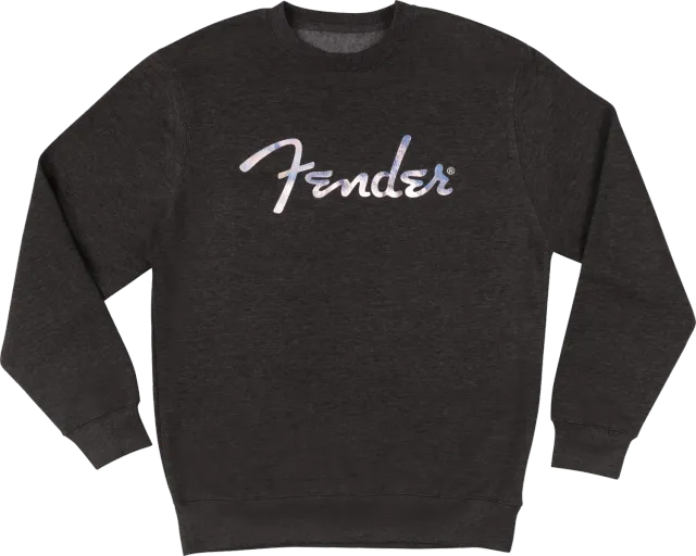 Fender Galaxy Logo felpa girocollo Charcoal Heather cotone