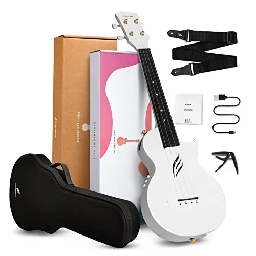 Enya Nova U/WH EQ ukulele concerto bianco elettrico kit