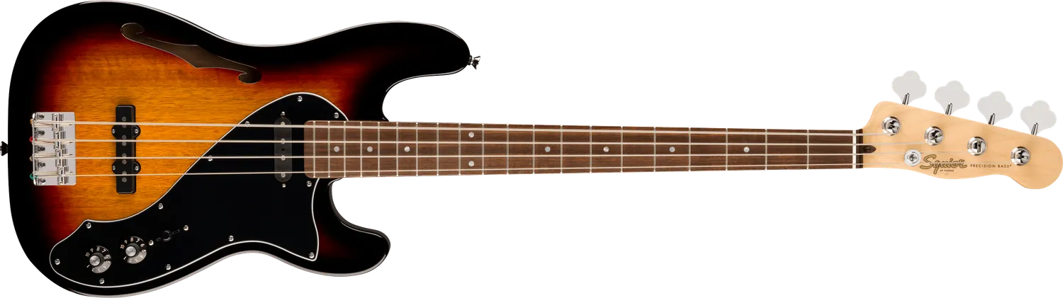 Squier Paranormal Precision Thinline basso semi-hollow SJ olive