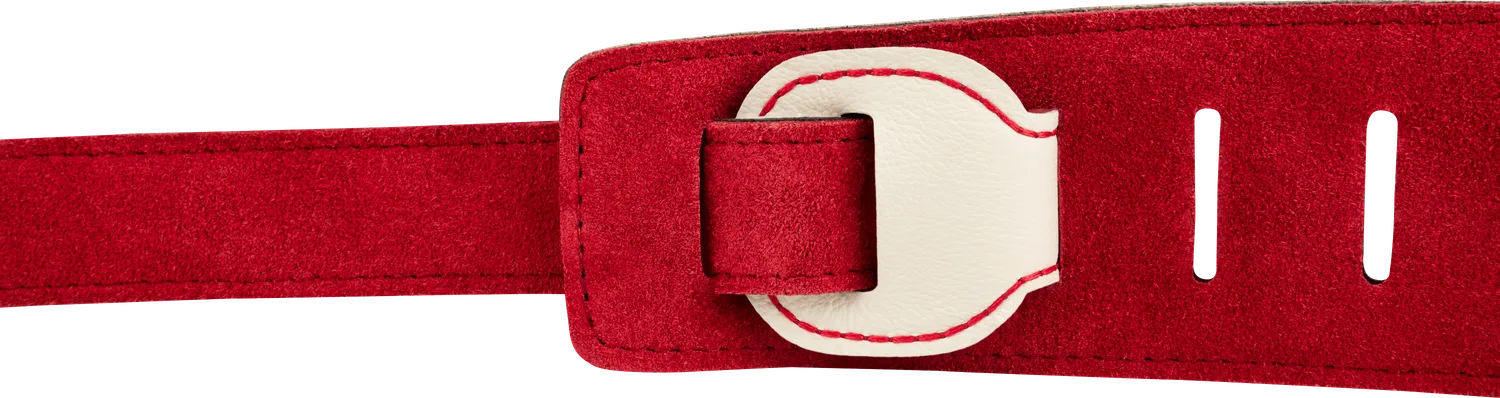 Fender John 5 tracolla chitarra pelle bianca rossa 63 mm