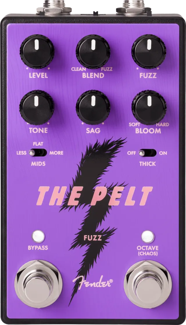 Fender Pelt V2 pedale fuzz viola silicon con octave e blend