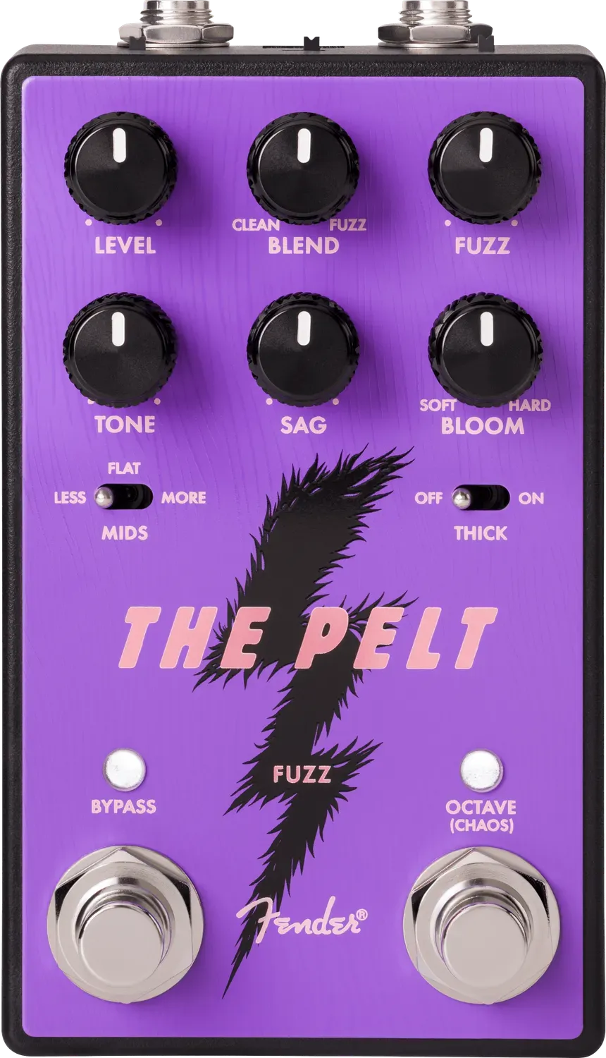 Fender Pelt V2 pedale fuzz viola silicon con octave e blend