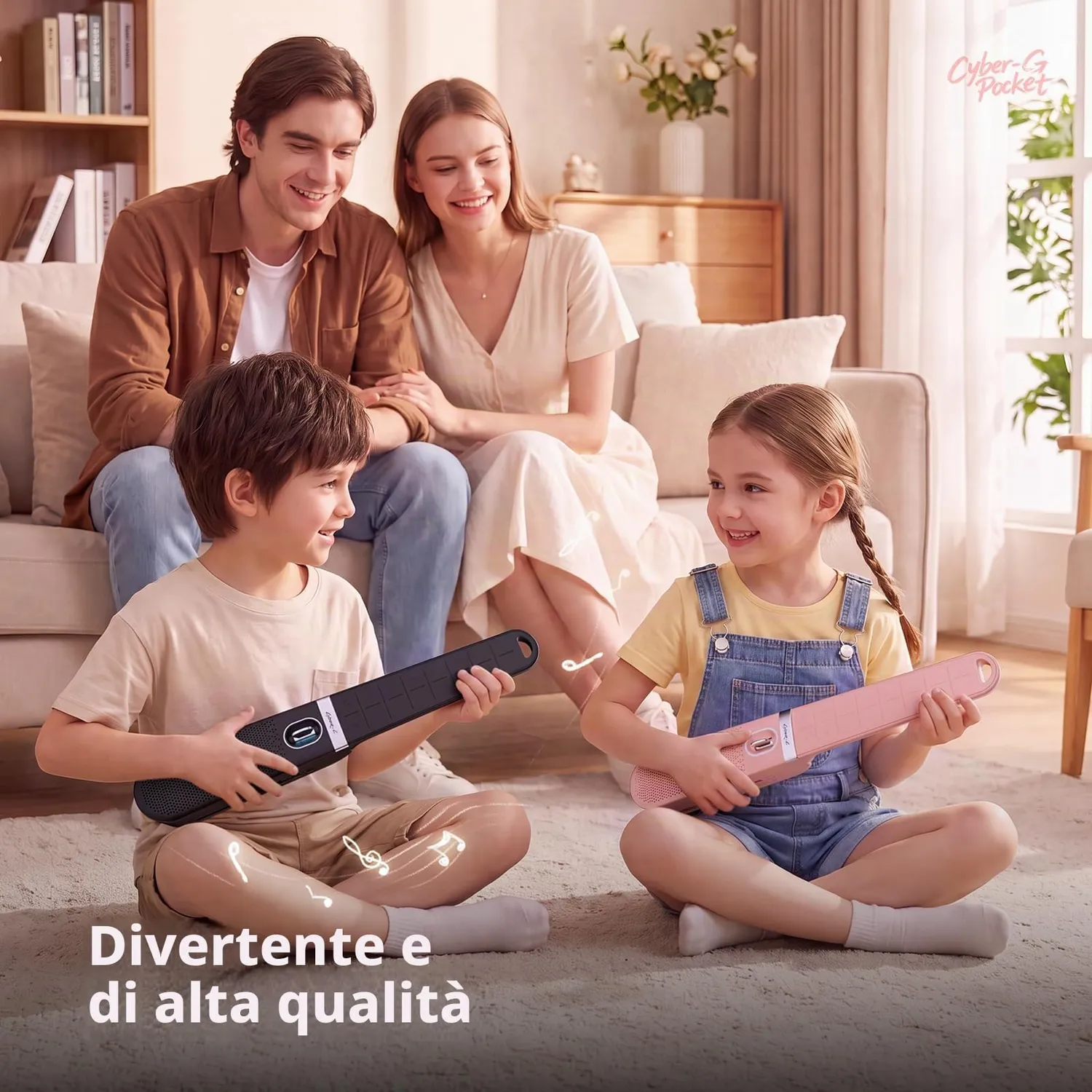 Enya Cyber-G Pocket Chitarra Smart Portatile Rosa 15 Suoni