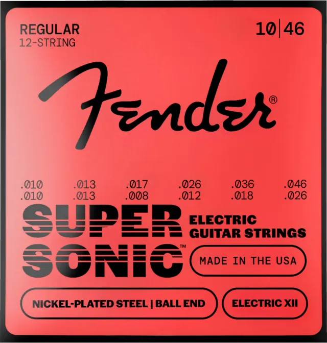 Fender SuperSonic 250 Electric XII corde chitarra .010-.046 nichelate