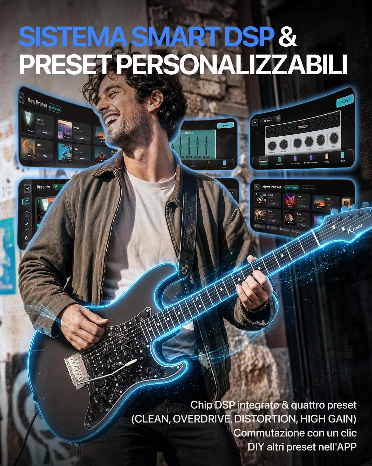 Enya XMARI chitarra elettrica smart 39 pollici kit