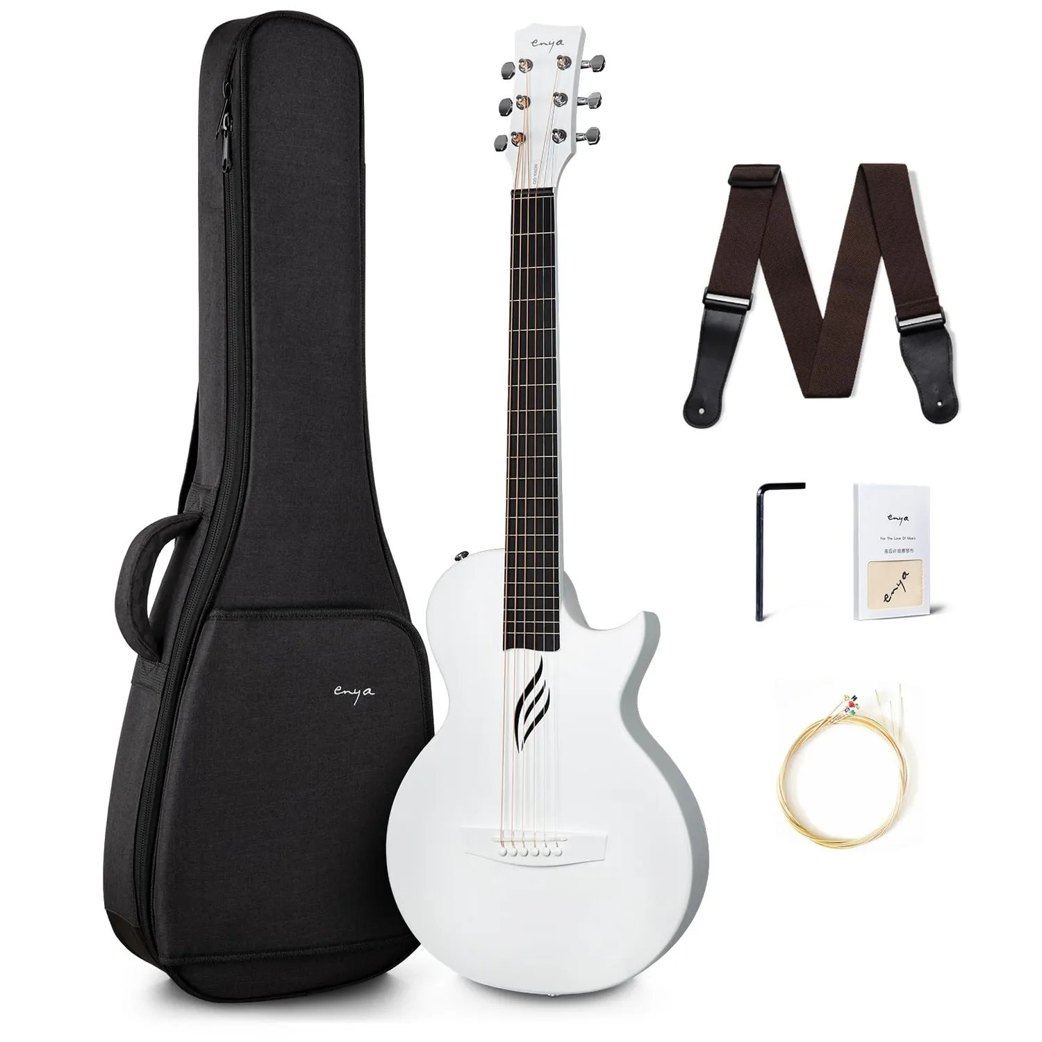 Enya Nova Go SP1 chitarra elettroacustica 35'' nera carbonio