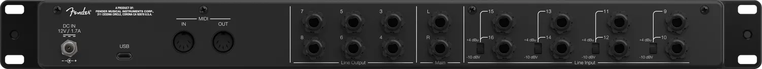 Fender Quantum LT 16 interfaccia audio USB-C 75 dB nera EU