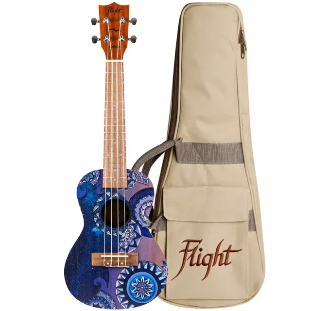 Flight AUC-33 Stardust ukulele concert mogano decorato
