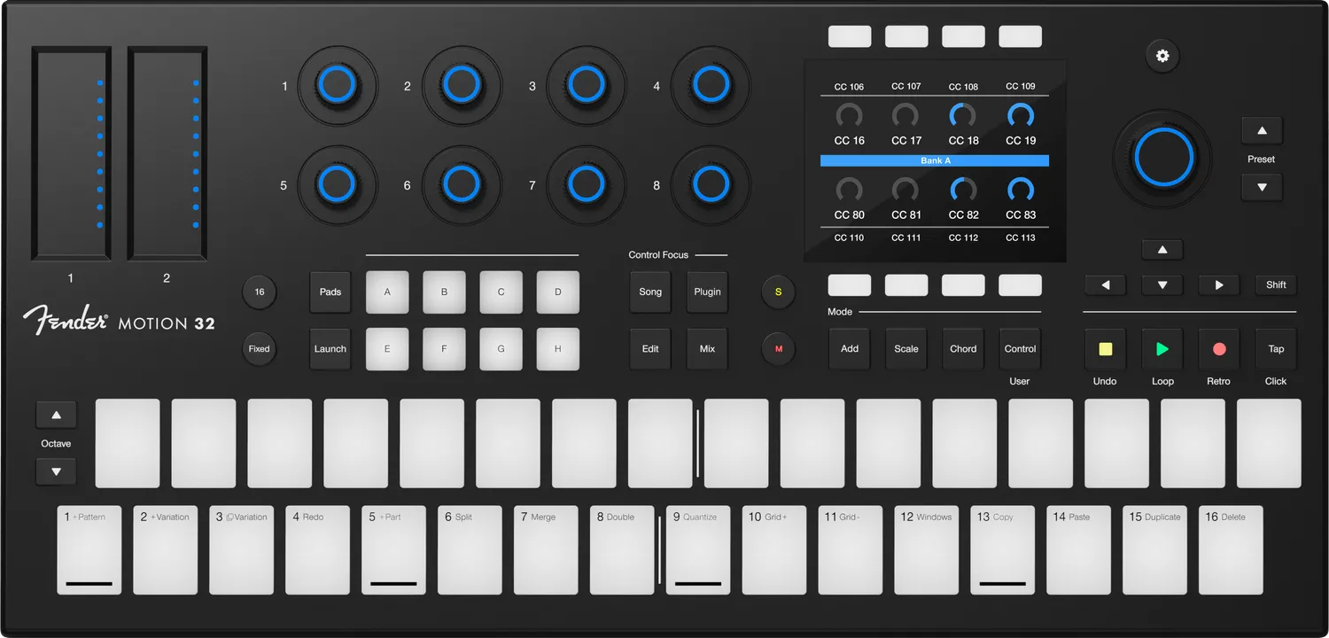 Fender Motion 32 controller MIDI USB 32 pad Fatar