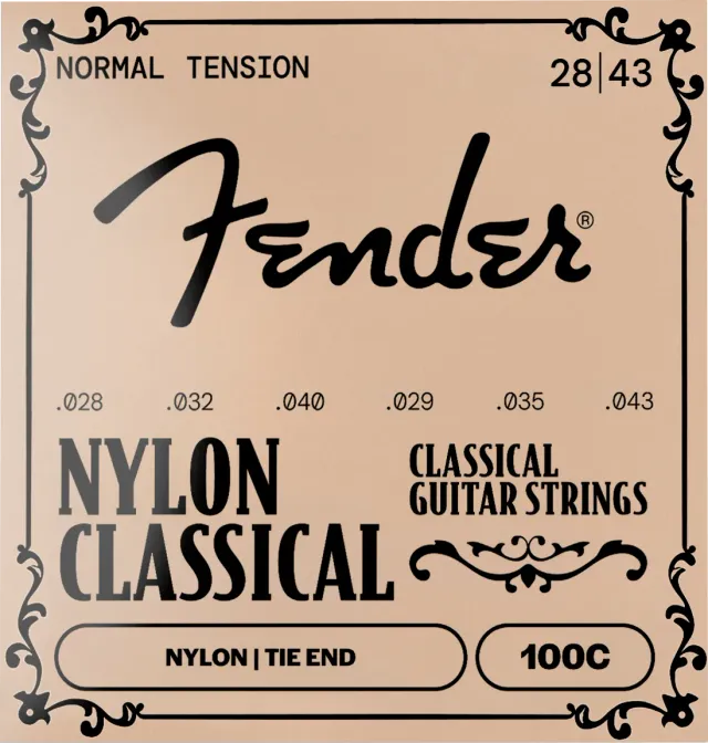 Fender 100C corde chitarra classica tie-end 028-043 nylon
