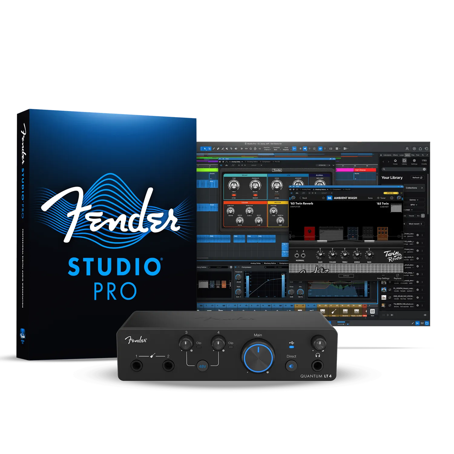 Fender Quantum LT 4 interfaccia audio USB-C 2 preamp