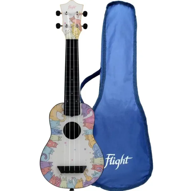 Flight TUS40 Kitty ukulele soprano viaggio bianco