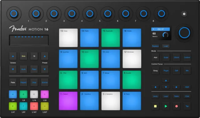 Fender Motion 16 controller MIDI a pad