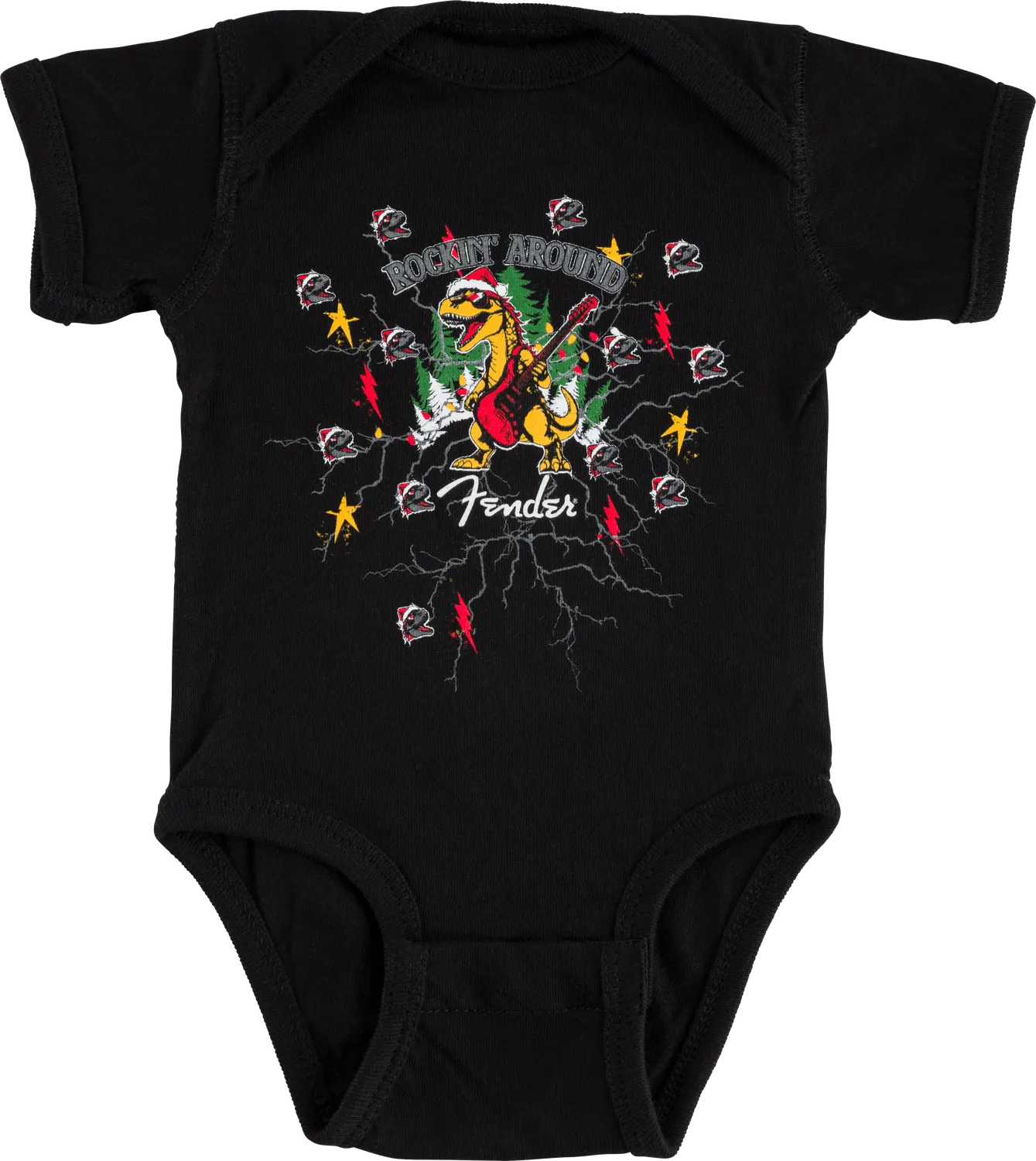 Fender Rockin Around tutina neonato dinosauro nero 0-3 mesi