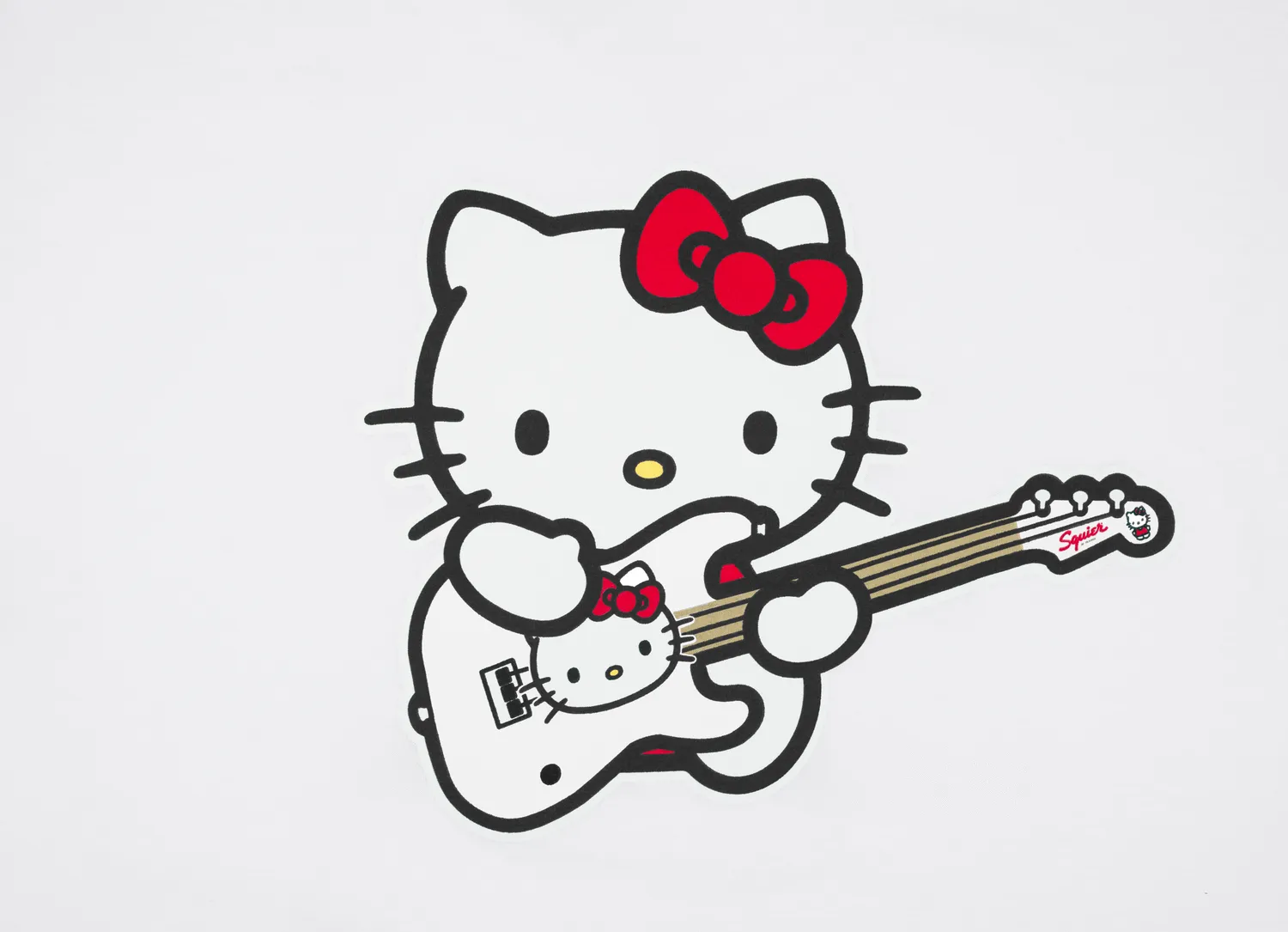 Fender x Hello Kitty Logo maglietta bianca cotone