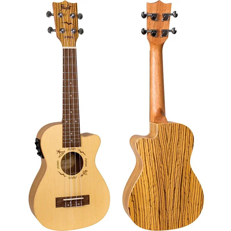 Flight DUC328 CEQ SP/ZEB ukulele concerto elettrificato abete