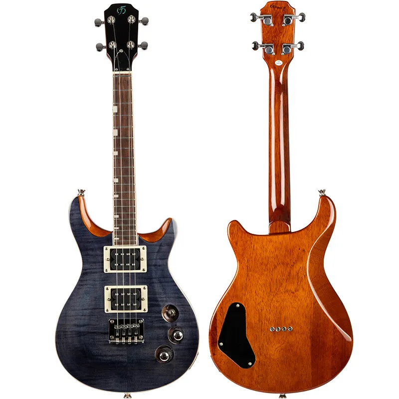 Flight Rock Vanguard ukulele elettrico tenore nero trasparente