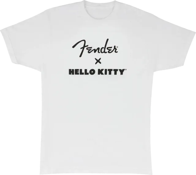 Fender x Hello Kitty Logo maglietta bianca cotone