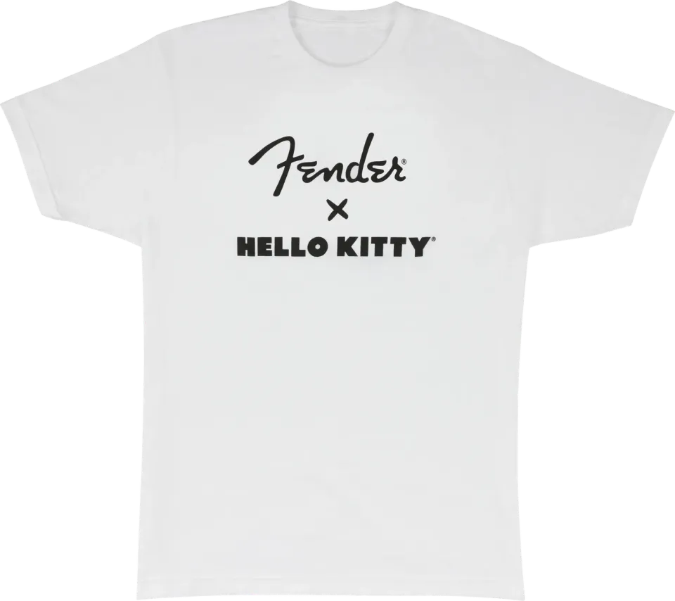 Fender x Hello Kitty Logo maglietta bianca cotone