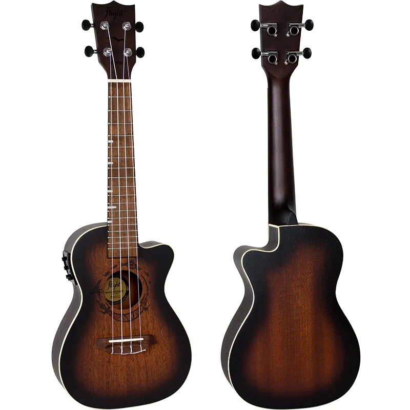 Flight Gemstone DUC380 CEQ Amber ukulele concerto elettroacustico