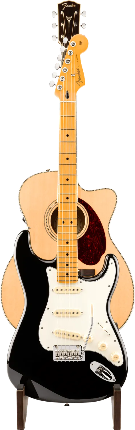 Fender Deluxe Wooden supporto chitarra doppio noce 2 posti