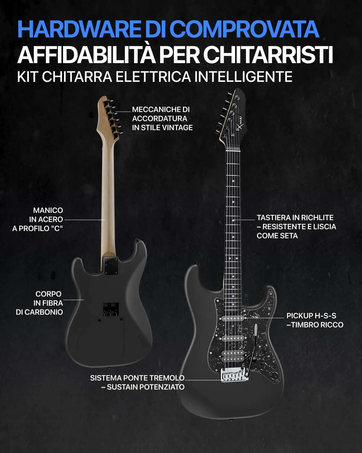 Enya XMARI chitarra elettrica smart 39 pollici kit